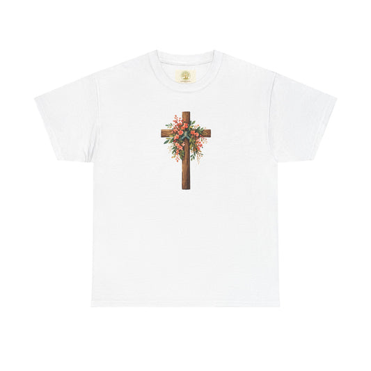Let Everything That Has Breath Praise the Lord – Christian Floral Cross T-Shirt (Psalm 150:6)