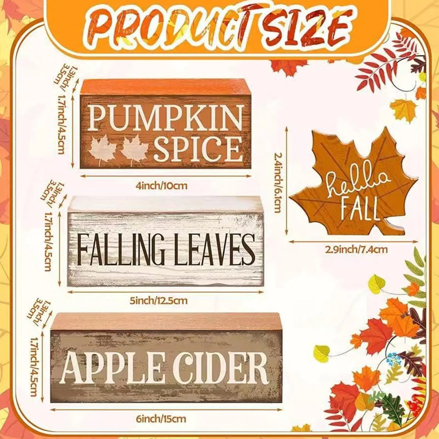 Autumn Harvest Wooden Table Sign – Fall Decor Centerpiece for Kitchen, Table, and Home