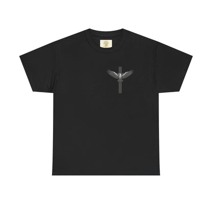 Men’s Christian T-Shirt – Under His Wings Psalm 91:4 | Eagle & Cross Faith Shirt by Gather & Co. LLC