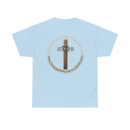Jesus Cross Tee — "The Way The Truth The Life" Christian Faith T-Shirt