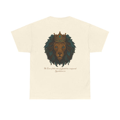 Lion of Judah Christian T-Shirt – Unisex Considered Cross Faith Tee | Revelation 5:5 | Gather & Co. LLC