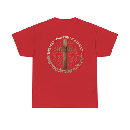 Jesus Cross Tee — "The Way The Truth The Life" Christian Faith T-Shirt