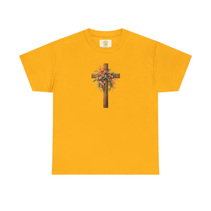 Let Everything That Has Breath Praise the Lord – Christian Floral Cross T-Shirt (Psalm 150:6)