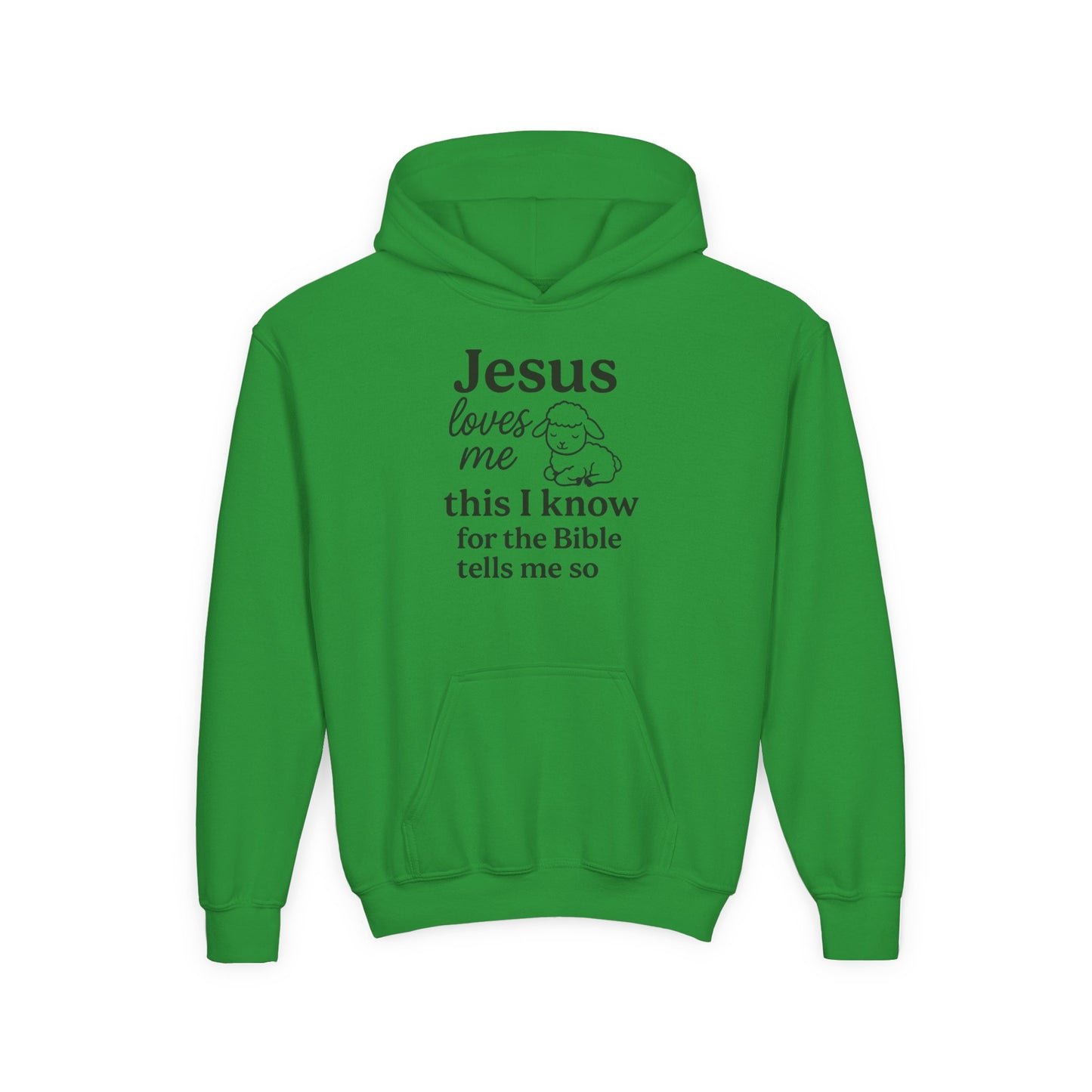 Jesus Loves Me Youth Hoodie - Faith Inspired Sweatshirt for Kids, Christian Gift, Religious Apparel, Cute Hoodie, Bible Verse Clothing