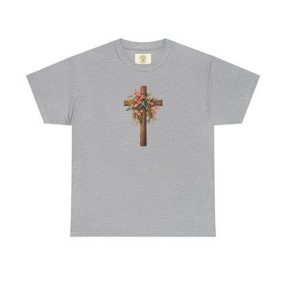 Let Everything That Has Breath Praise the Lord – Christian Floral Cross T-Shirt (Psalm 150:6)