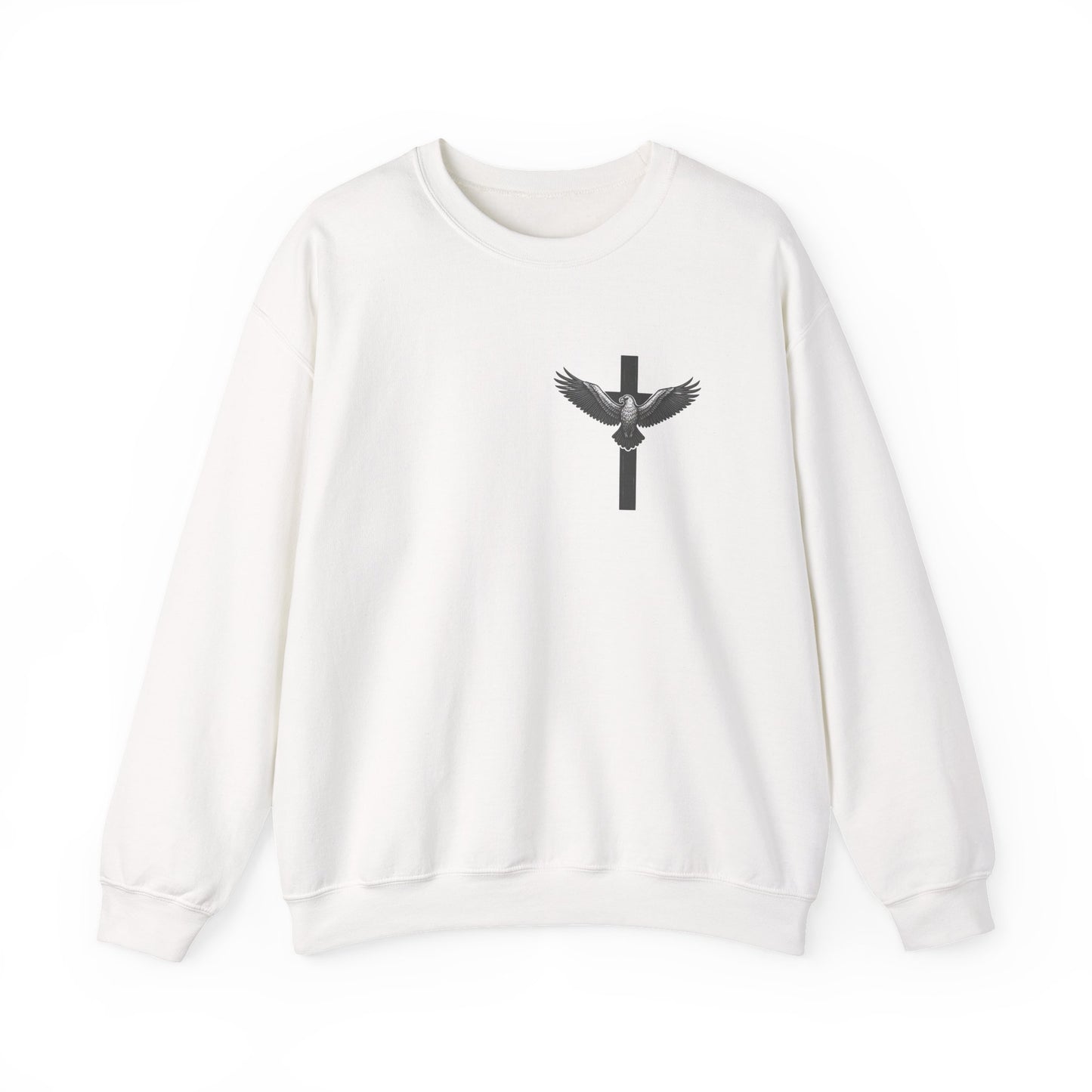 Under His Wings Men’s Christian Crew Neck Sweatshirt – Psalm 91:4 Faith Apparel for Men