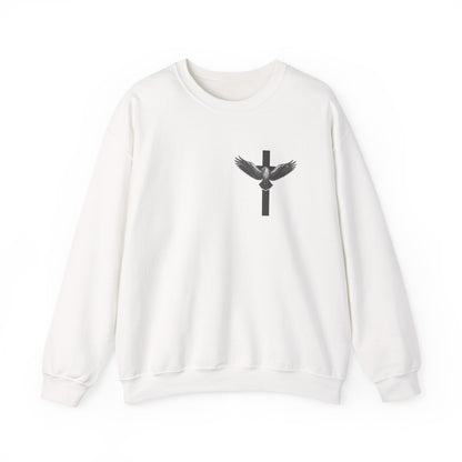 Under His Wings Men’s Christian Crew Neck Sweatshirt – Psalm 91:4 Faith Apparel for Men