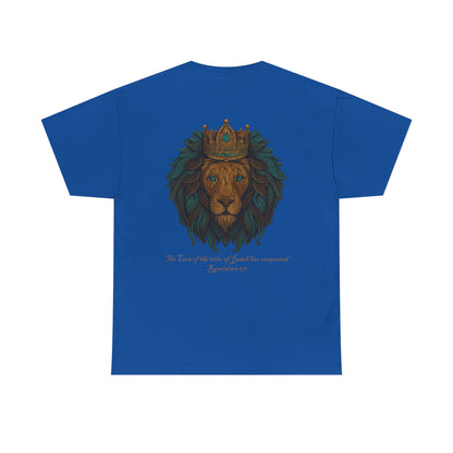 Lion of Judah Christian T-Shirt – Unisex Considered Cross Faith Tee | Revelation 5:5 | Gather & Co. LLC