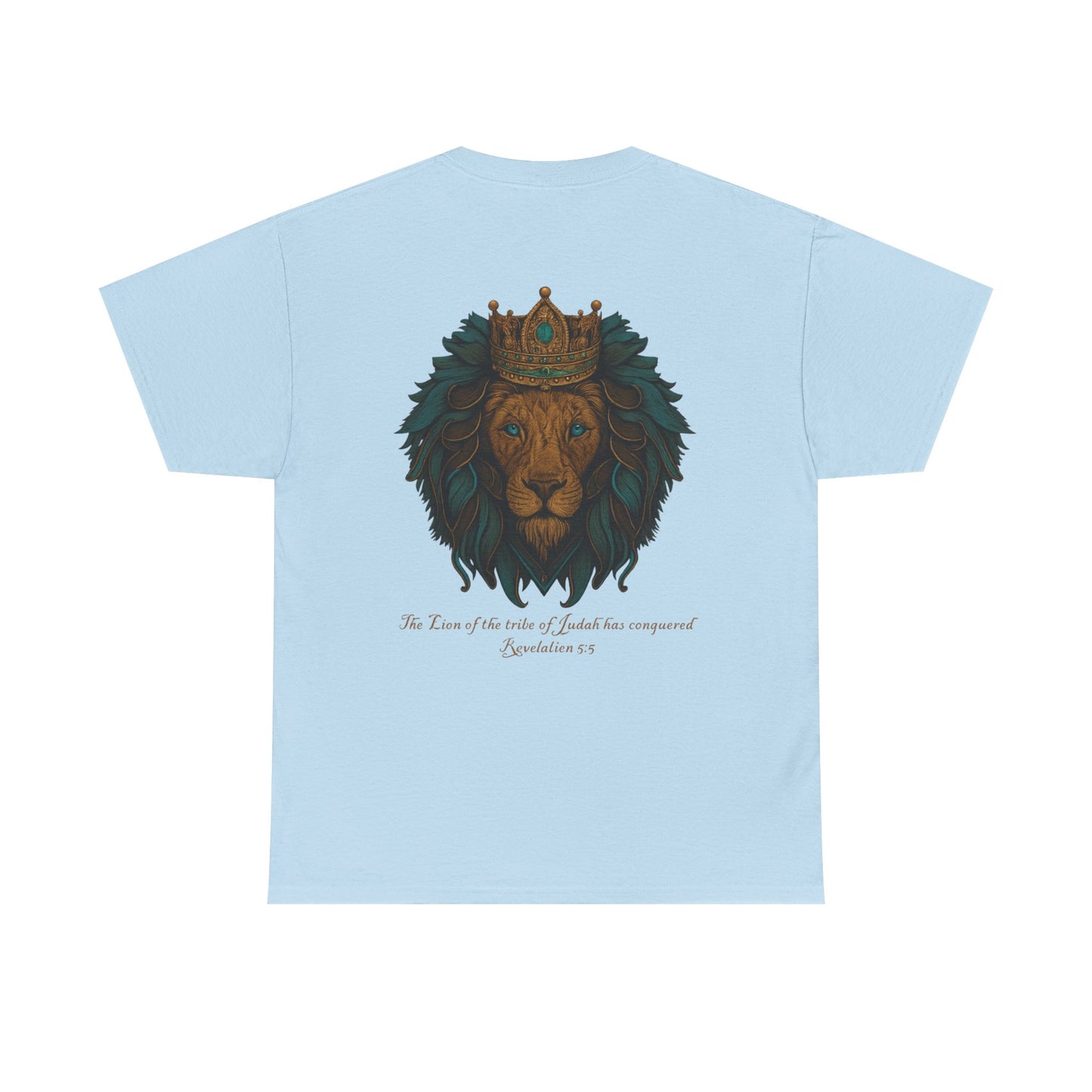 Lion of Judah Christian T-Shirt – Unisex Considered Cross Faith Tee | Revelation 5:5 | Gather & Co. LLC