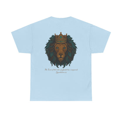 Lion of Judah Christian T-Shirt – Unisex Considered Cross Faith Tee | Revelation 5:5 | Gather & Co. LLC