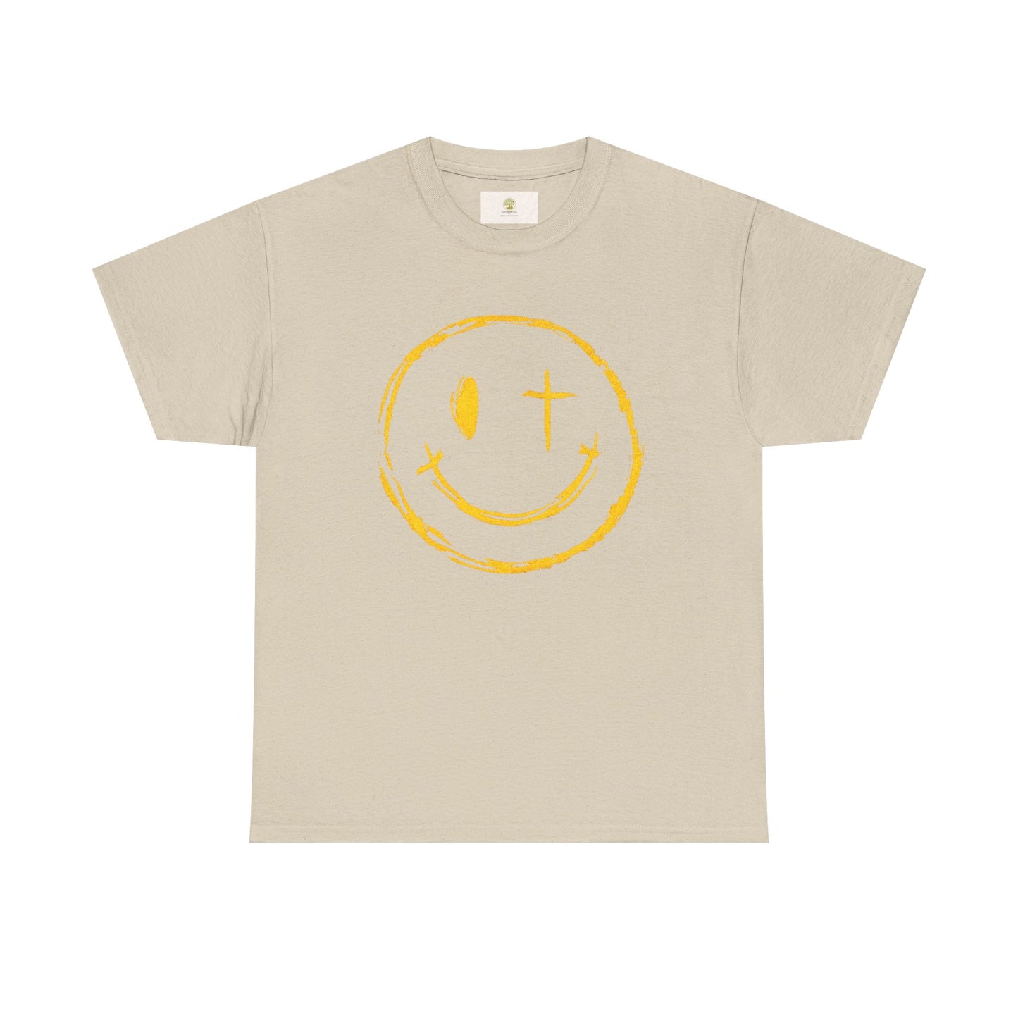 Christian T-Shirt — Yellow ‘Jesus Saves’ Halo Smiley Tee