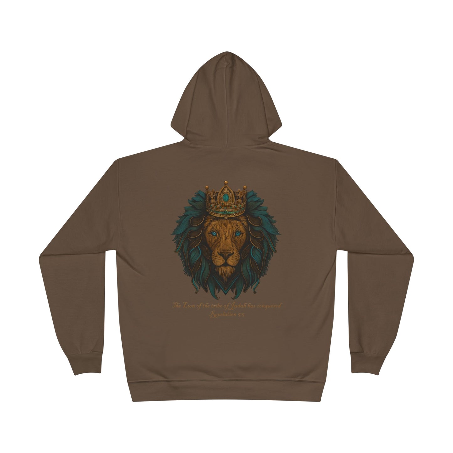 Lion of Judah Christian Hooded Sweatshirt – Unisex Faith Hoodie with Cross & Revelation 5:5 Design