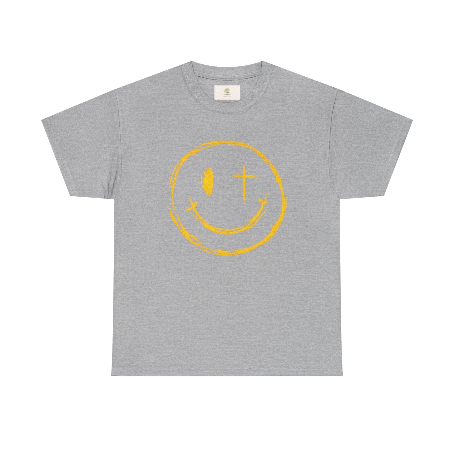 Christian T-Shirt — Yellow ‘Jesus Saves’ Halo Smiley Tee
