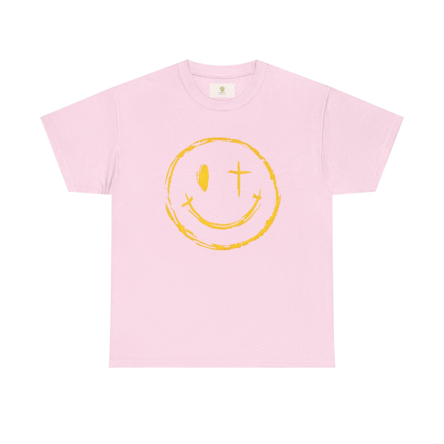 Christian T-Shirt — Yellow ‘Jesus Saves’ Halo Smiley Tee