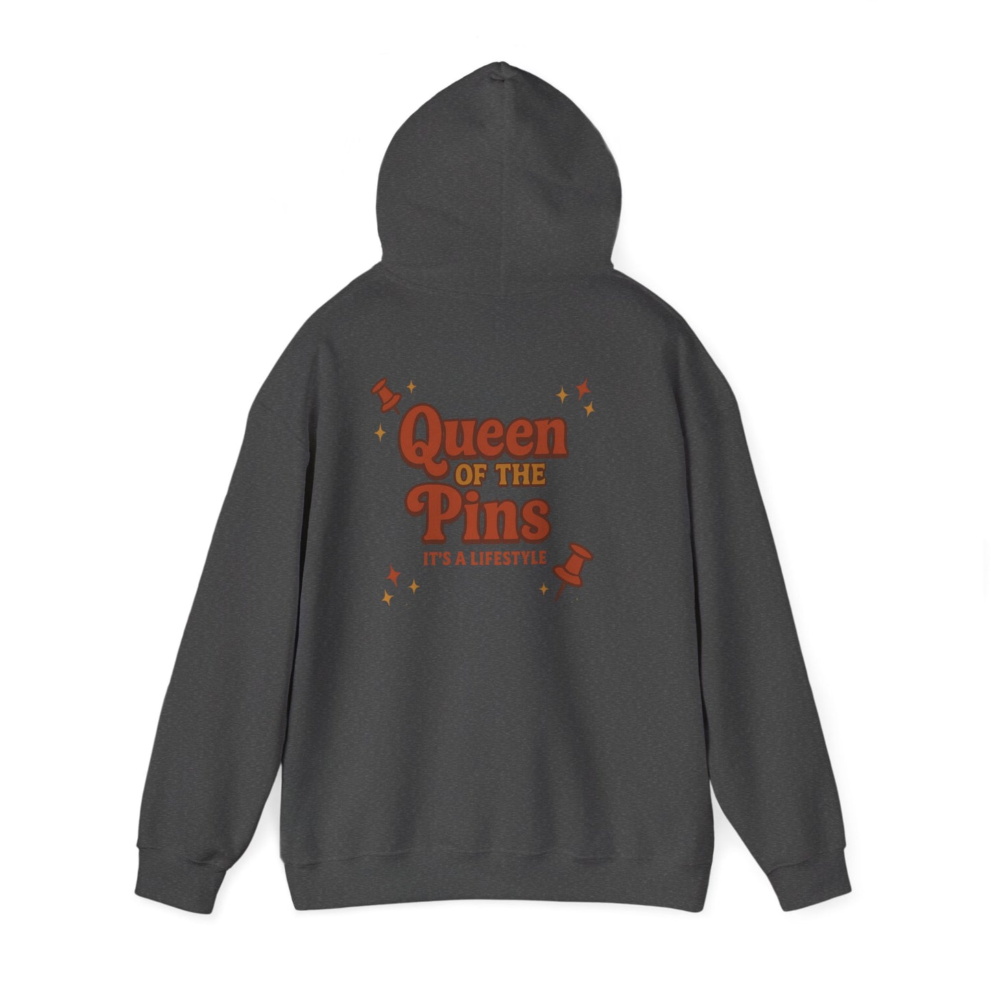 Pins Hoodie — “It’s a Pin Thing” / “Queen of the Pins” Retro Pin-Collecting Pullover