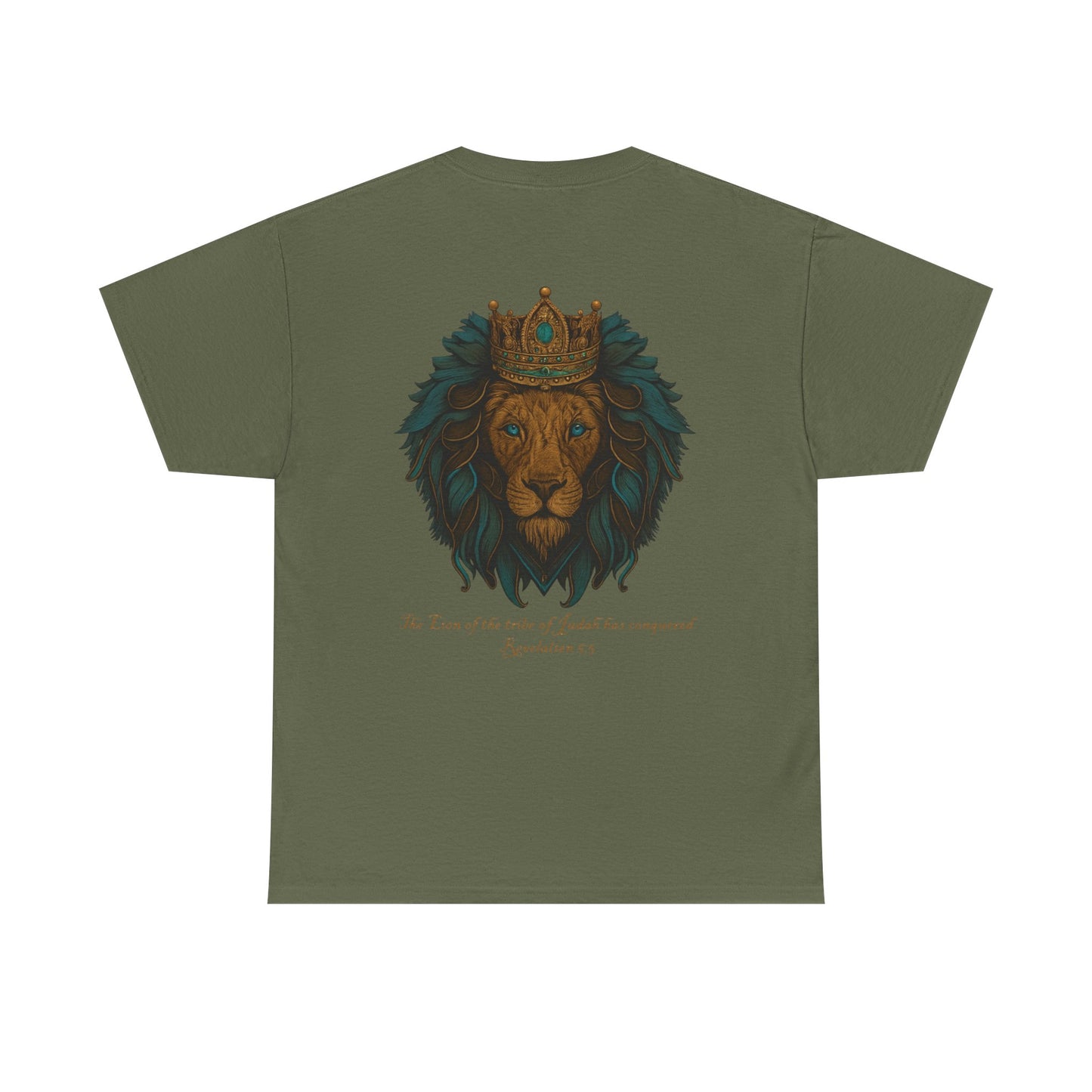 Lion of Judah Christian T-Shirt – Unisex Considered Cross Faith Tee | Revelation 5:5 | Gather & Co. LLC