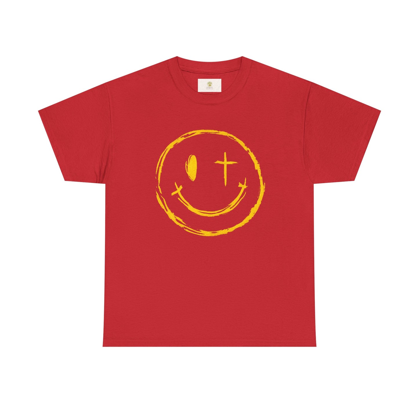 Christian T-Shirt — Yellow ‘Jesus Saves’ Halo Smiley Tee