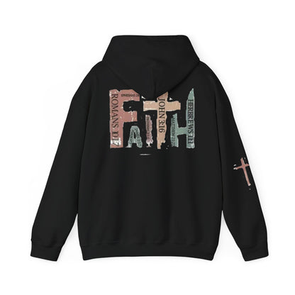 FAITH Christian Hoodie – Cross + Scripture Design | Gather & Co. LLC