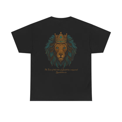 Lion of Judah Christian T-Shirt – Unisex Considered Cross Faith Tee | Revelation 5:5 | Gather & Co. LLC