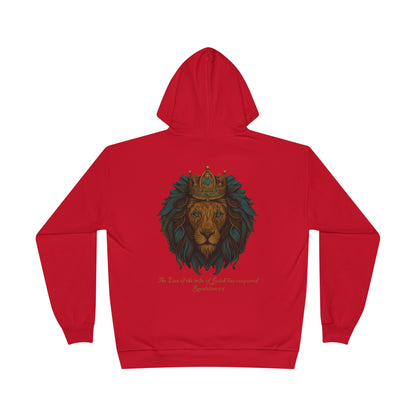 Lion of Judah Christian Hooded Sweatshirt – Unisex Faith Hoodie with Cross & Revelation 5:5 Design