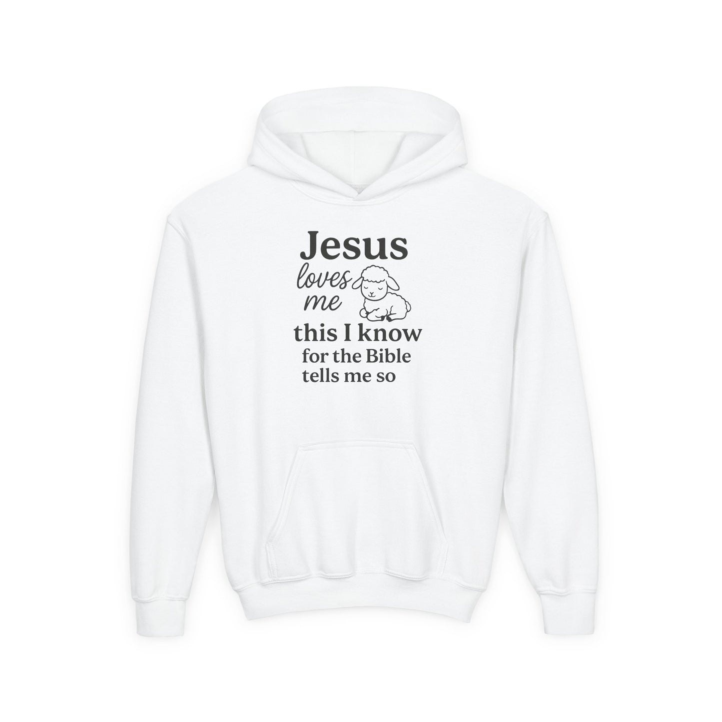 Jesus Loves Me Youth Hoodie - Faith Inspired Sweatshirt for Kids, Christian Gift, Religious Apparel, Cute Hoodie, Bible Verse Clothing