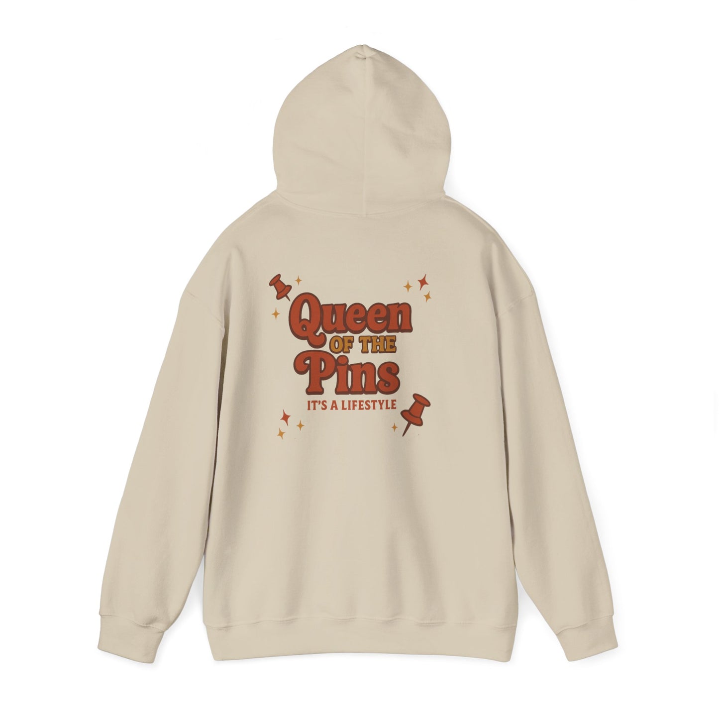 Pins Hoodie — “It’s a Pin Thing” / “Queen of the Pins” Retro Pin-Collecting Pullover