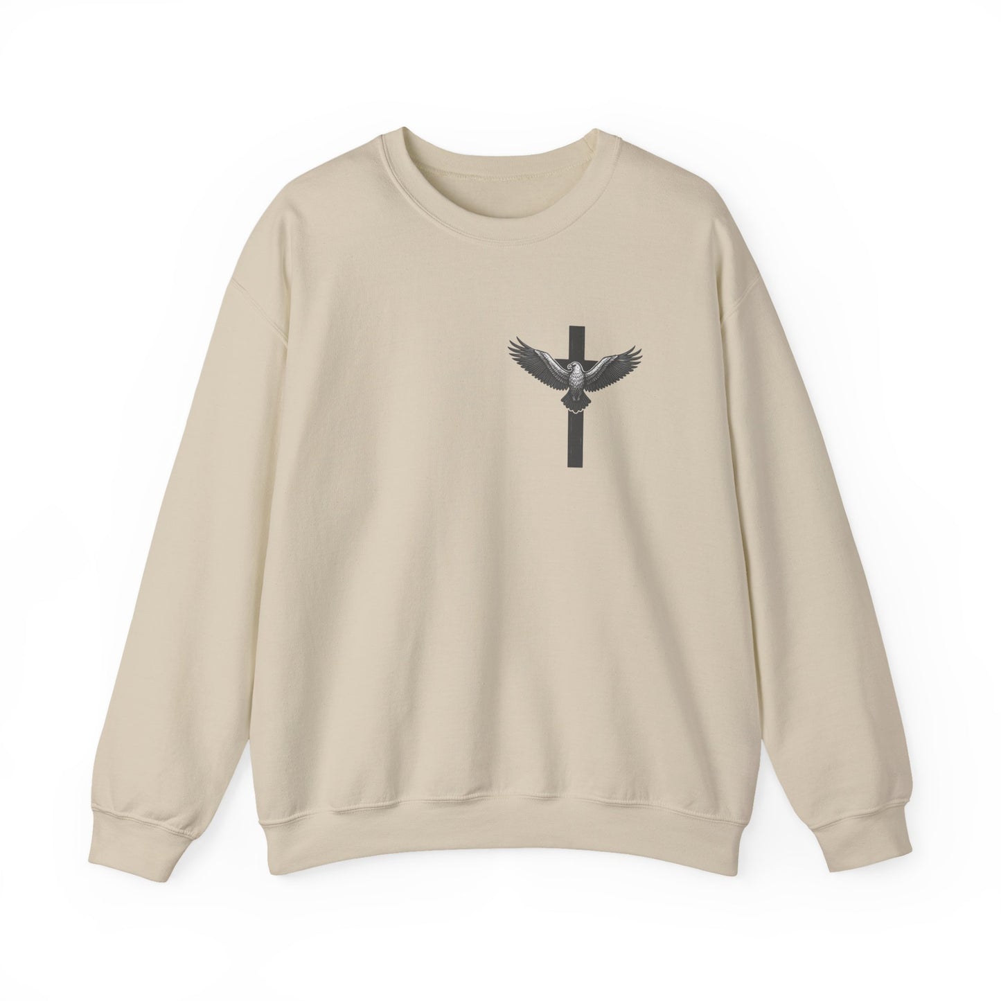 Under His Wings Men’s Christian Crew Neck Sweatshirt – Psalm 91:4 Faith Apparel for Men
