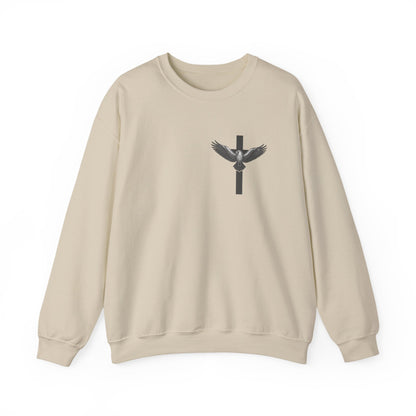 Under His Wings Men’s Christian Crew Neck Sweatshirt – Psalm 91:4 Faith Apparel for Men