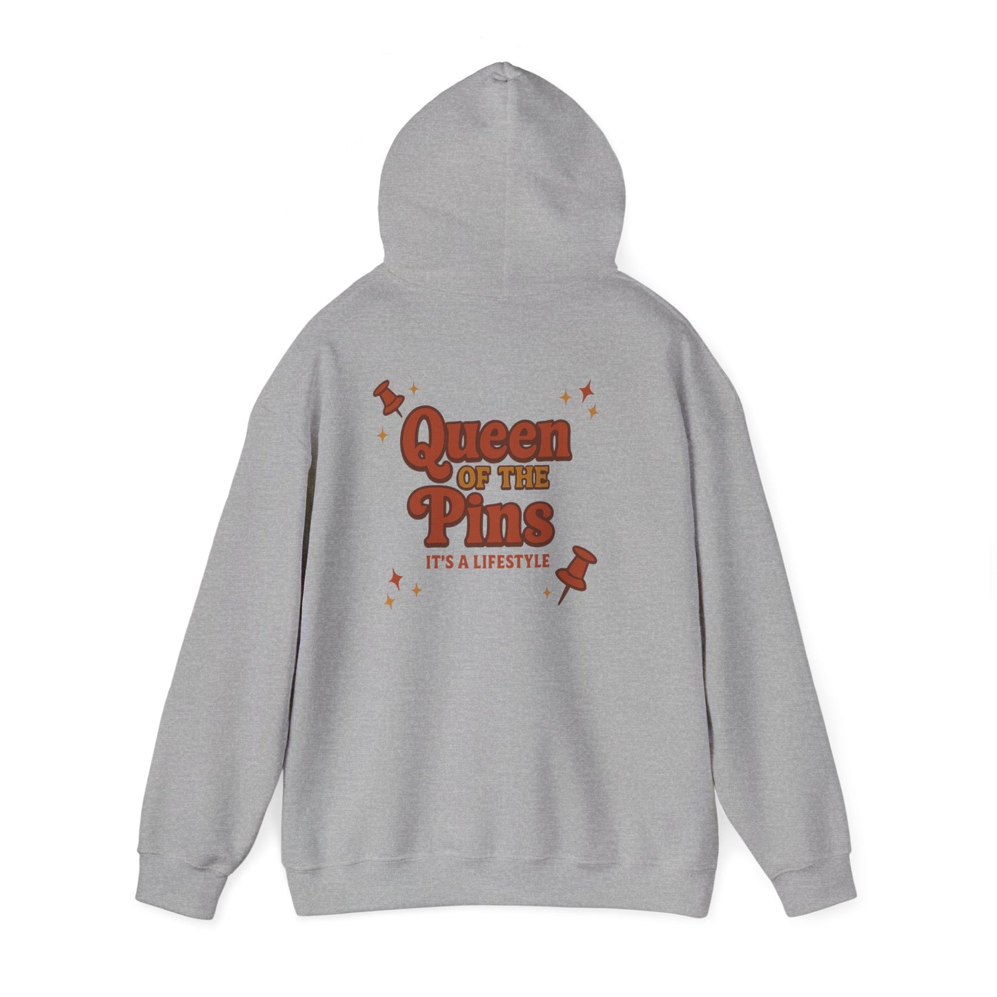 Pins Hoodie — “It’s a Pin Thing” / “Queen of the Pins” Retro Pin-Collecting Pullover