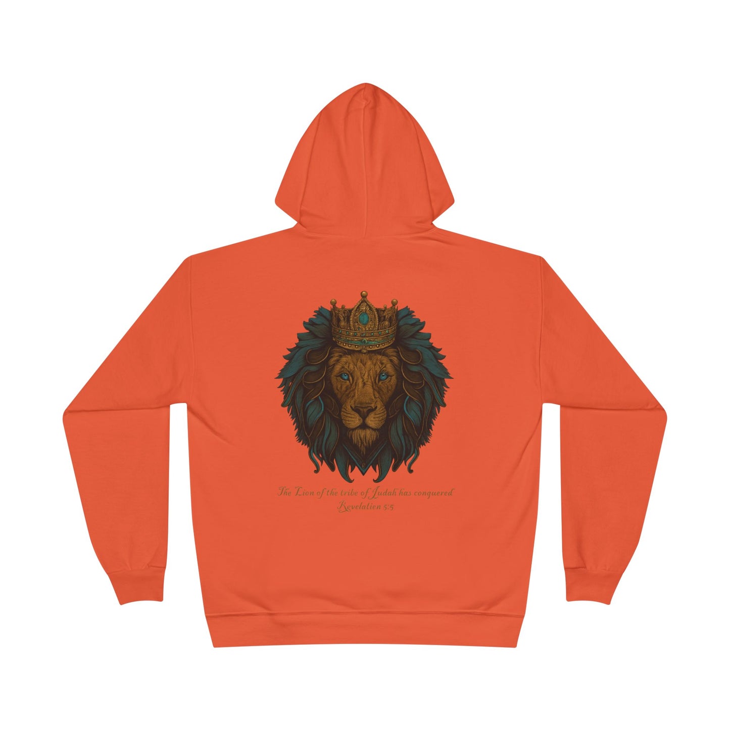 Lion of Judah Christian Hooded Sweatshirt – Unisex Faith Hoodie with Cross & Revelation 5:5 Design