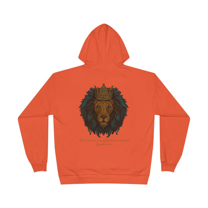 Lion of Judah Christian Hooded Sweatshirt – Unisex Faith Hoodie with Cross & Revelation 5:5 Design
