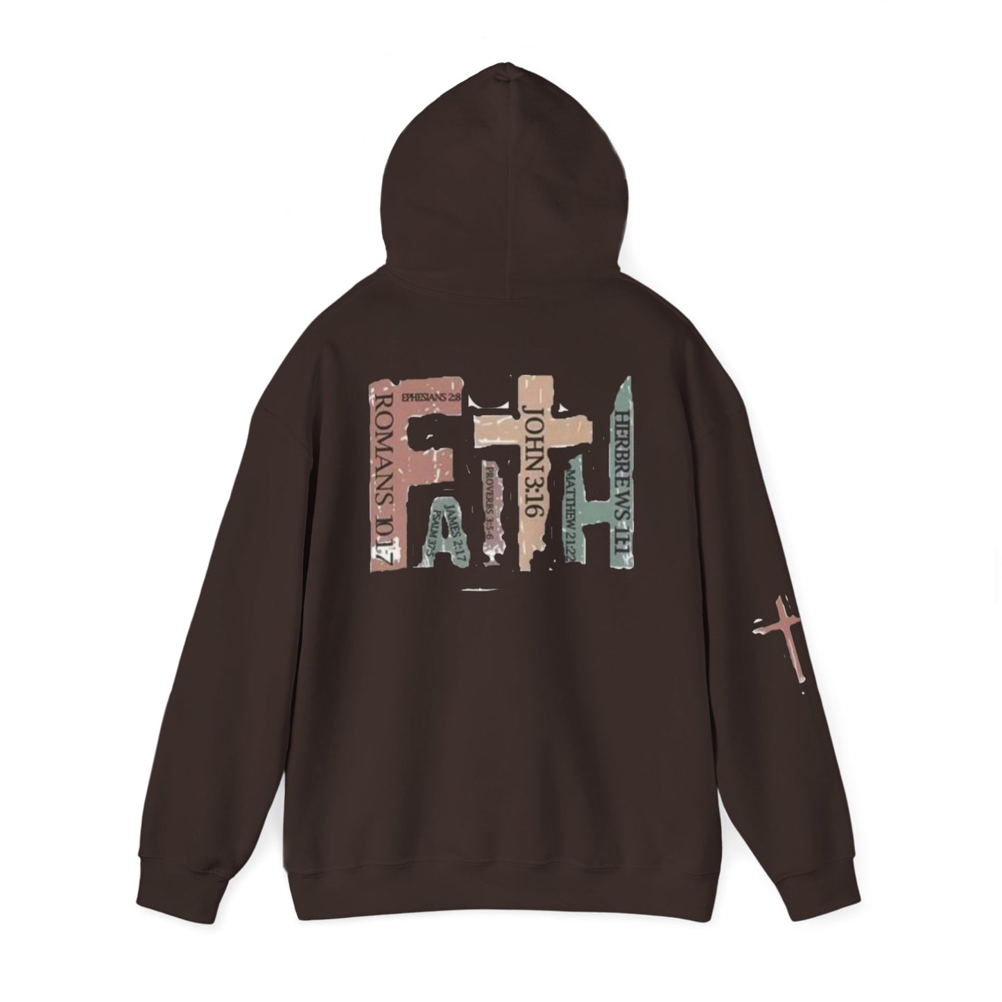 FAITH Christian Hoodie – Cross + Scripture Design | Gather & Co. LLC