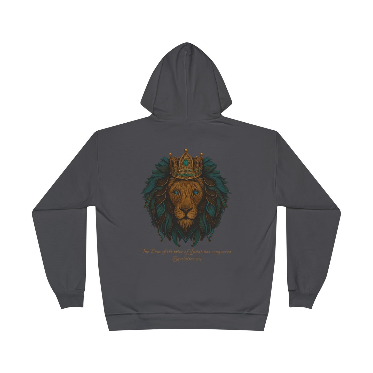 Lion of Judah Christian Hooded Sweatshirt – Unisex Faith Hoodie with Cross & Revelation 5:5 Design