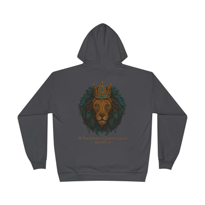 Lion of Judah Christian Hooded Sweatshirt – Unisex Faith Hoodie with Cross & Revelation 5:5 Design