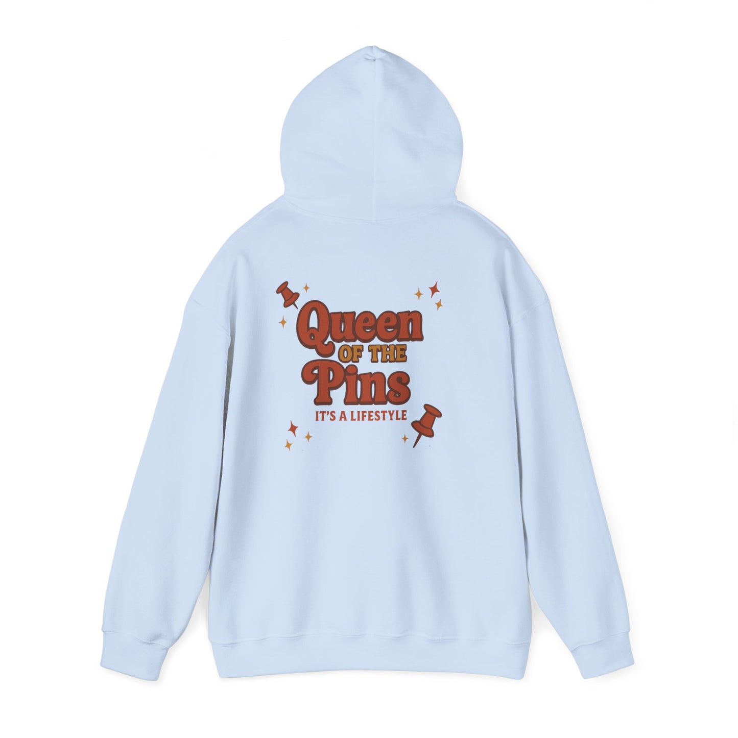 Pins Hoodie — “It’s a Pin Thing” / “Queen of the Pins” Retro Pin-Collecting Pullover