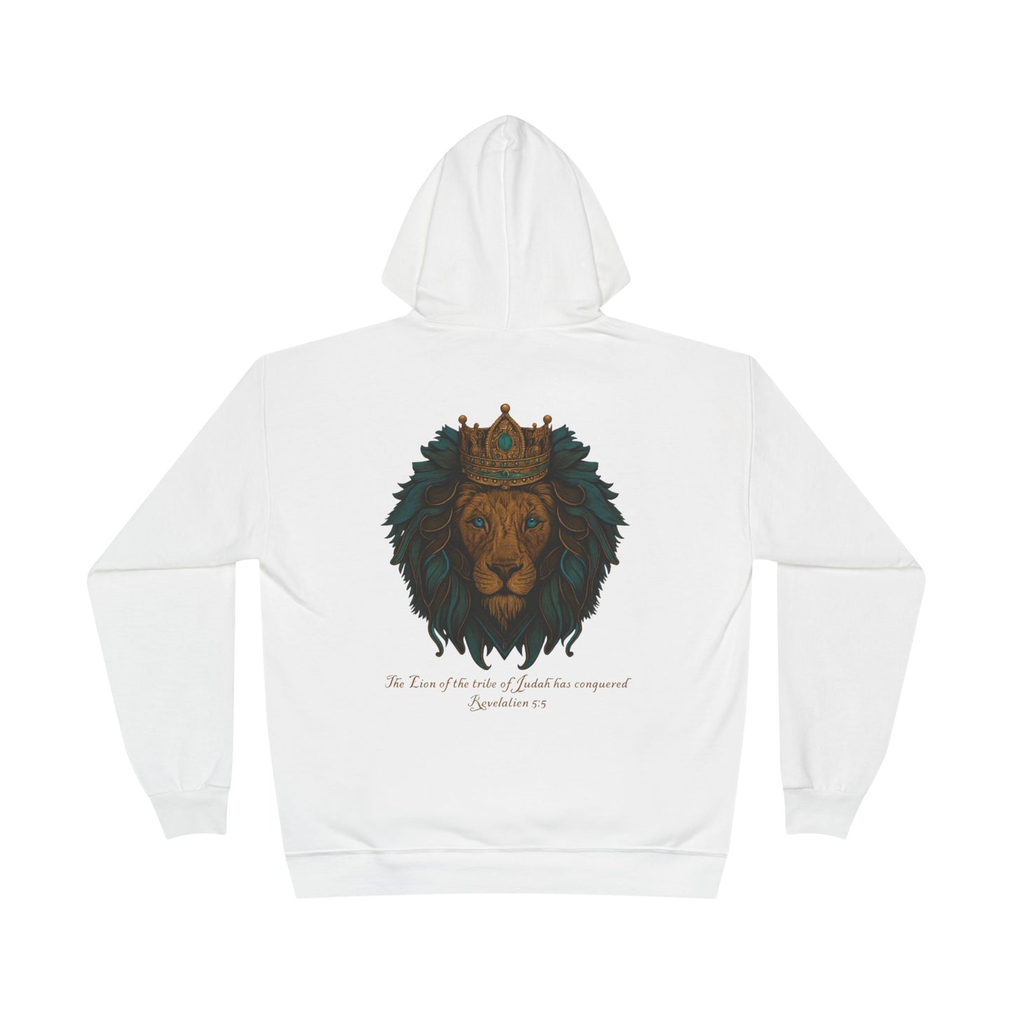 Lion of Judah Christian Hooded Sweatshirt – Unisex Faith Hoodie with Cross & Revelation 5:5 Design