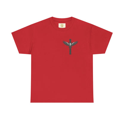 Men’s Christian T-Shirt – Under His Wings Psalm 91:4 | Eagle & Cross Faith Shirt by Gather & Co. LLC