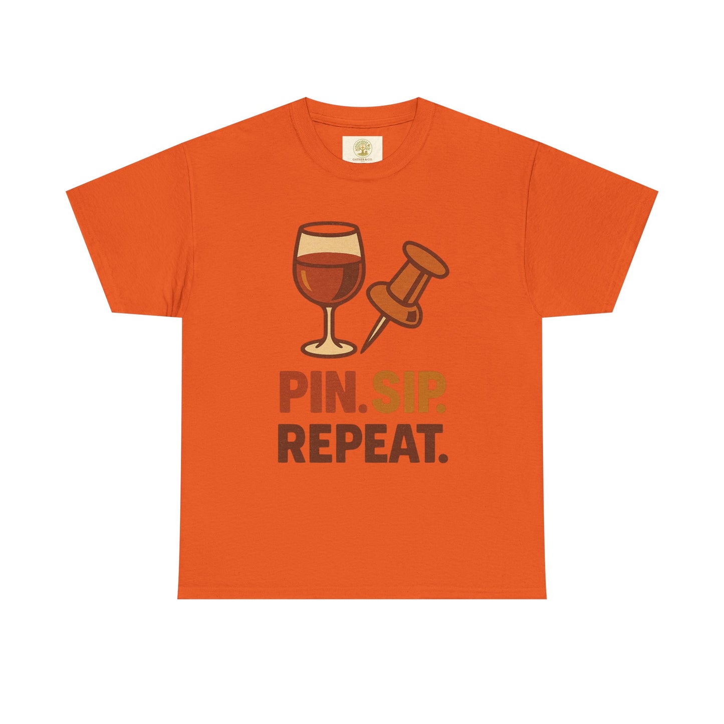Wine Lover T‑Shirt — "Pin. Sip. Repeat." Wine Graphic Tee