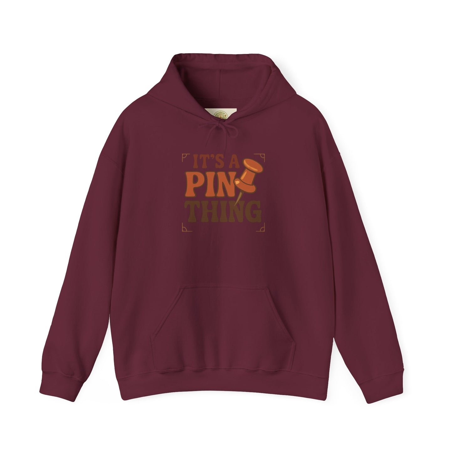 Pins Hoodie — “It’s a Pin Thing” / “Queen of the Pins” Retro Pin-Collecting Pullover