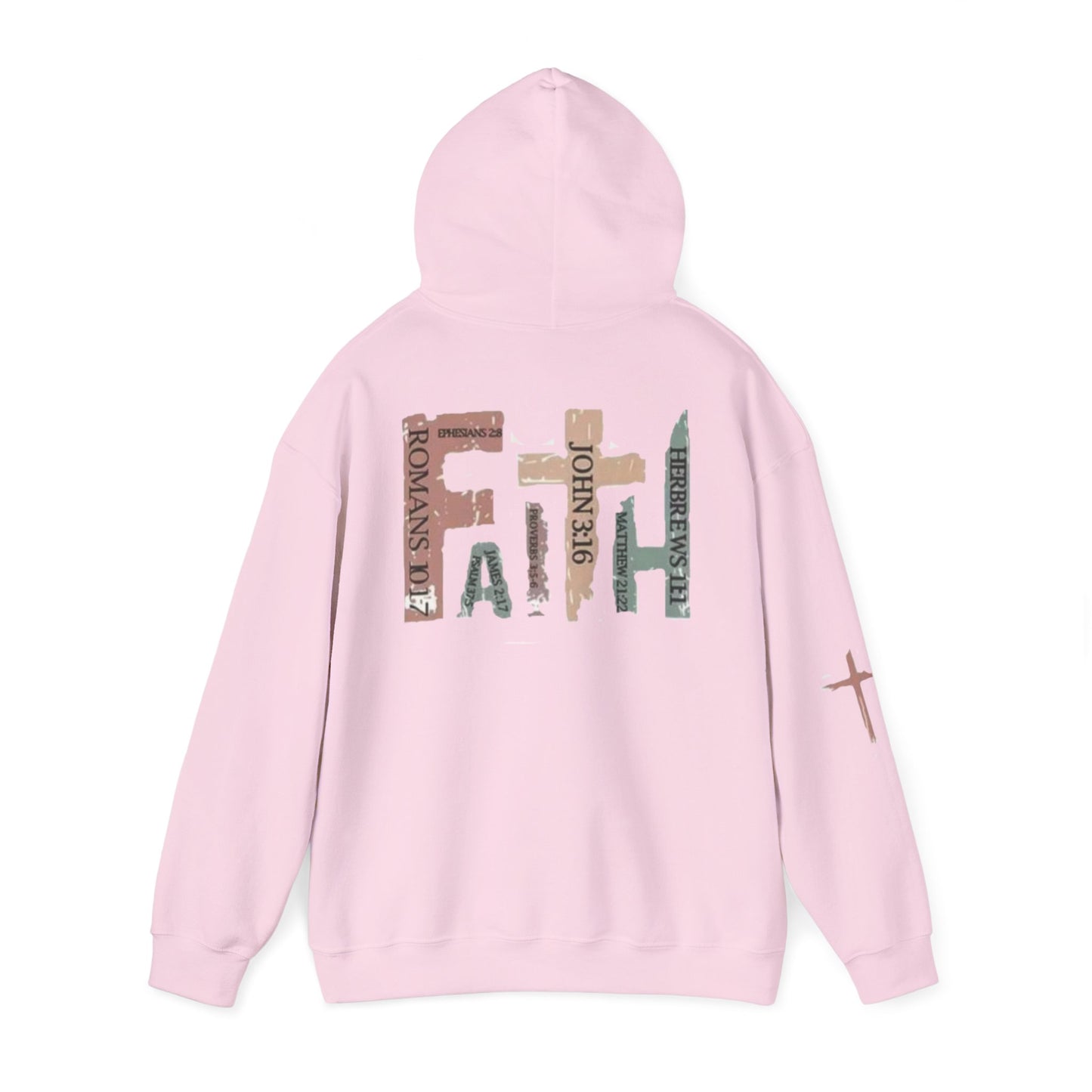FAITH Christian Hoodie – Cross + Scripture Design | Gather & Co. LLC