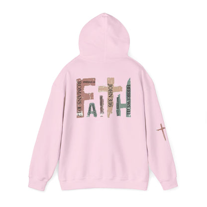 FAITH Christian Hoodie – Cross + Scripture Design | Gather & Co. LLC