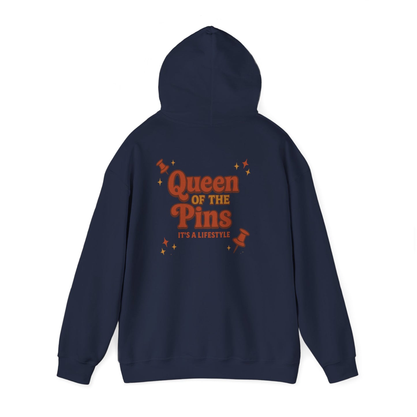 Pins Hoodie — “It’s a Pin Thing” / “Queen of the Pins” Retro Pin-Collecting Pullover