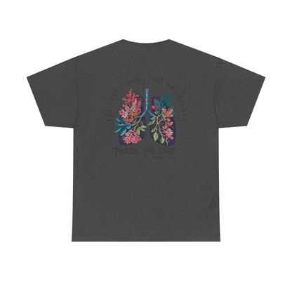Let Everything That Has Breath Praise the Lord – Christian Floral Cross T-Shirt (Psalm 150:6)