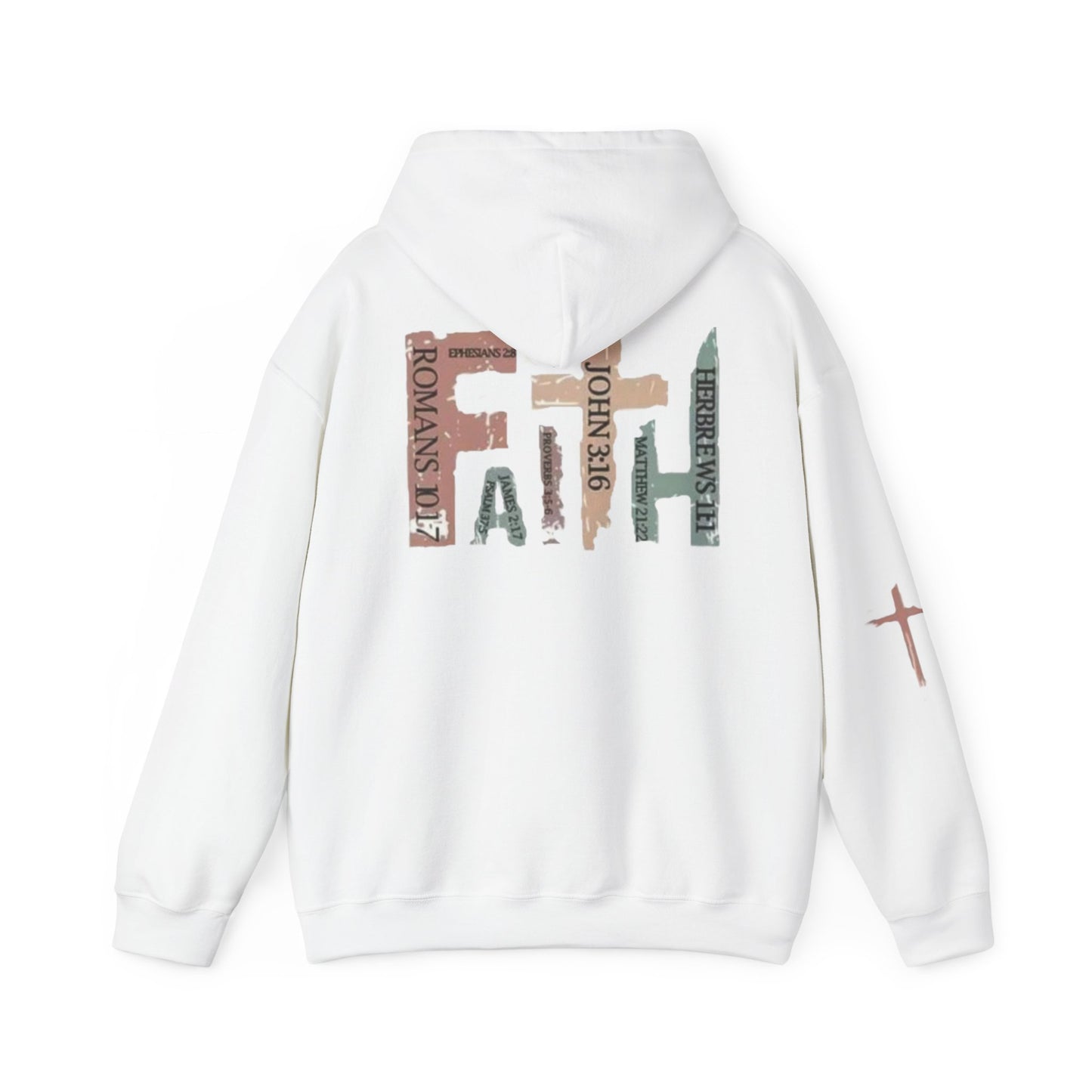 FAITH Christian Hoodie – Cross + Scripture Design | Gather & Co. LLC