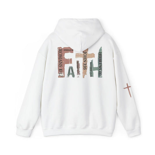 FAITH Christian Hoodie – Cross + Scripture Design | Gather & Co. LLC