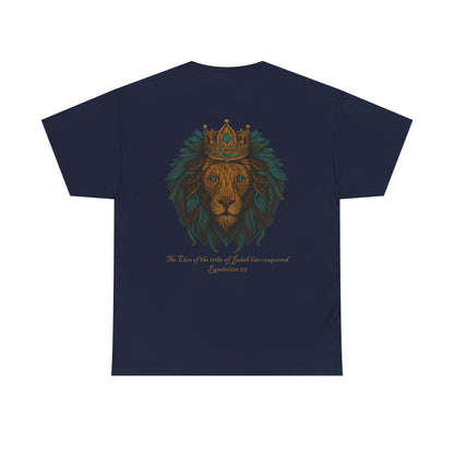 Lion of Judah Christian T-Shirt – Unisex Considered Cross Faith Tee | Revelation 5:5 | Gather & Co. LLC