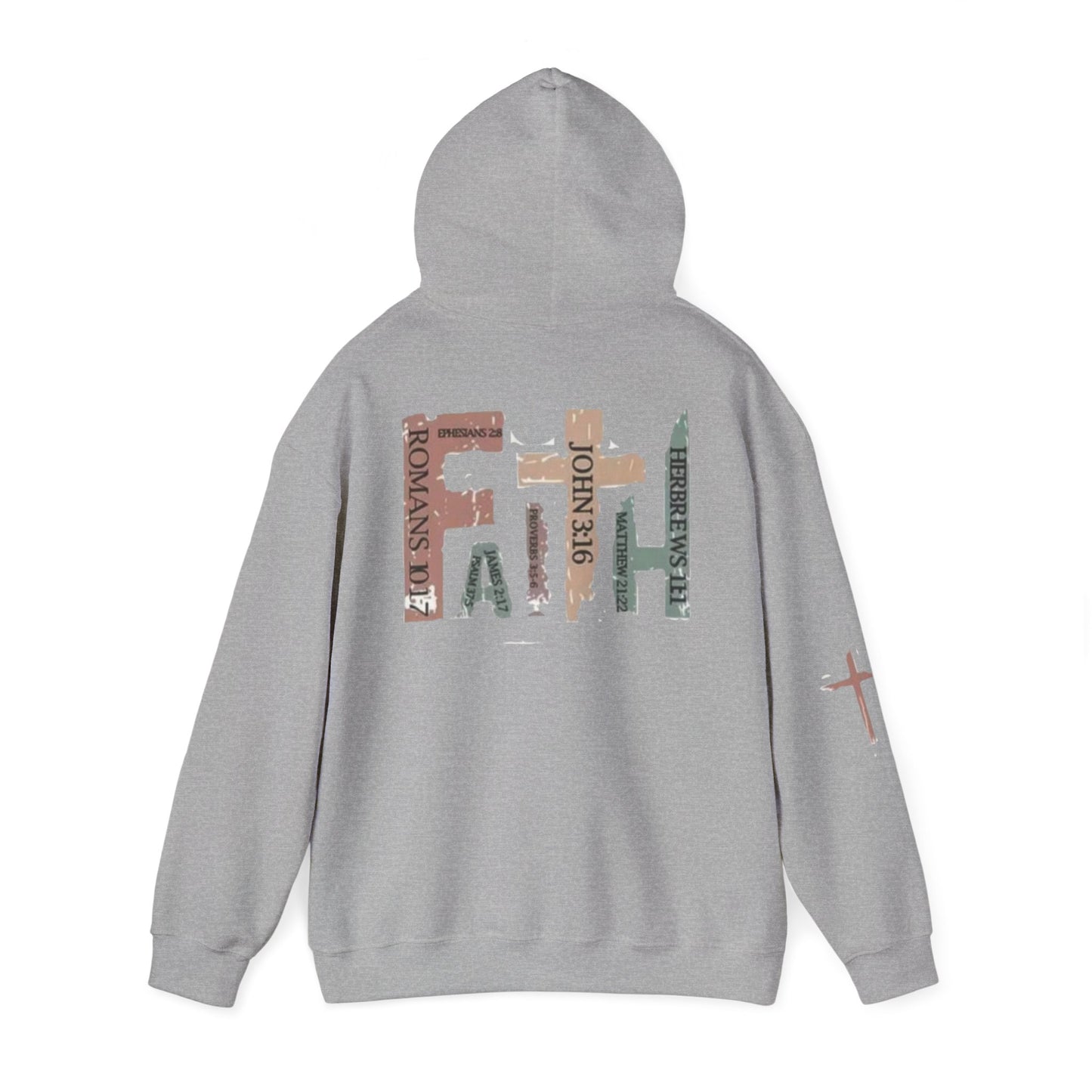 FAITH Christian Hoodie – Cross + Scripture Design | Gather & Co. LLC