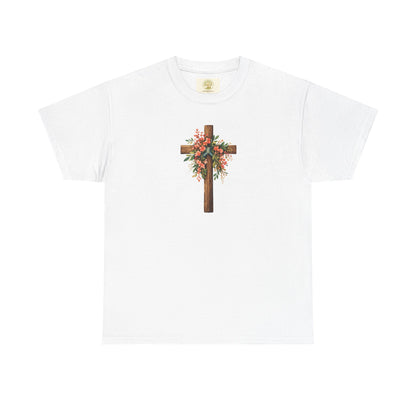 Let Everything That Has Breath Praise the Lord – Christian Floral Cross T-Shirt (Psalm 150:6)