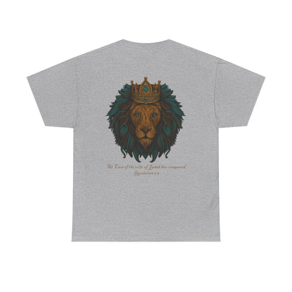 Lion of Judah Christian T-Shirt – Unisex Considered Cross Faith Tee | Revelation 5:5 | Gather & Co. LLC