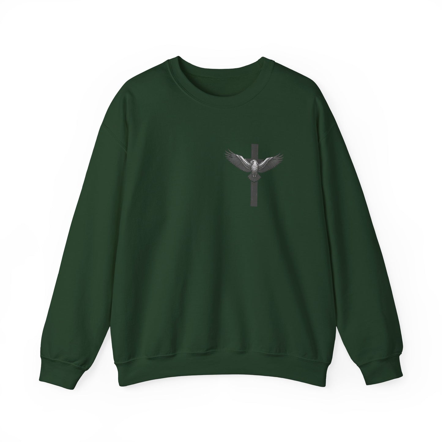 Under His Wings Men’s Christian Crew Neck Sweatshirt – Psalm 91:4 Faith Apparel for Men
